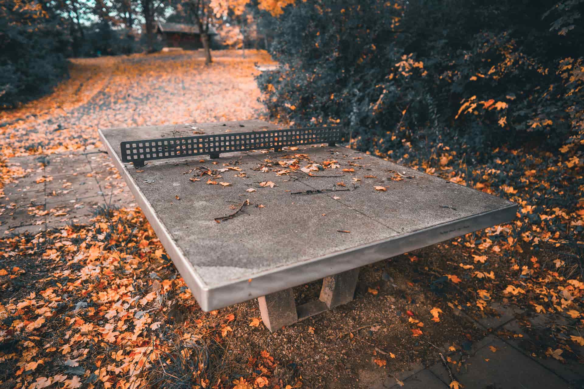 A table tennis table in a compact space